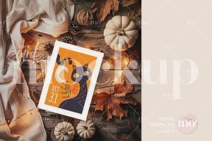 Halloween 5x7 Invitation Card Mockup