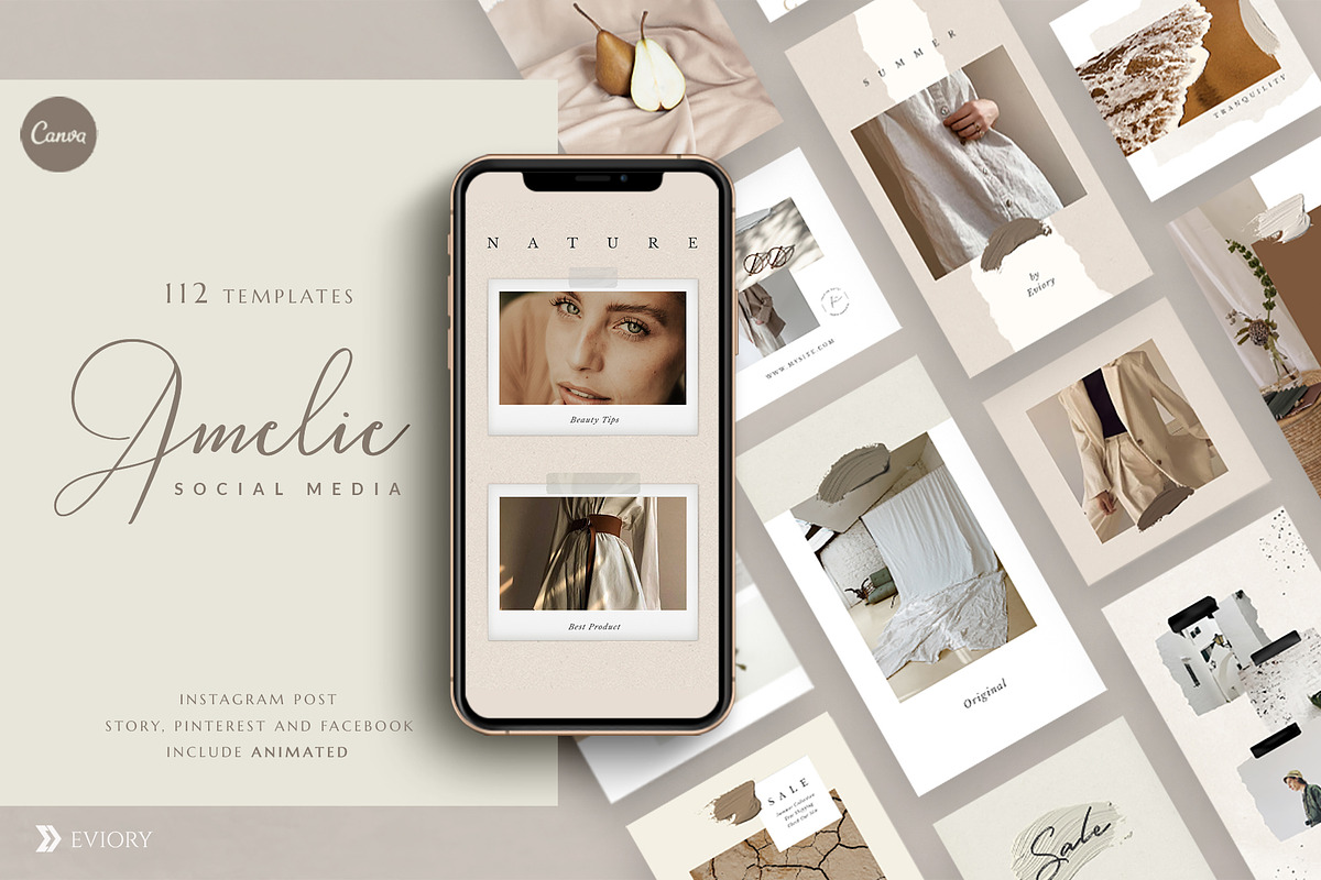 PS & Canva Amelie - Social Media, a Social Media Template by Eviory (Photo 1 of 18)