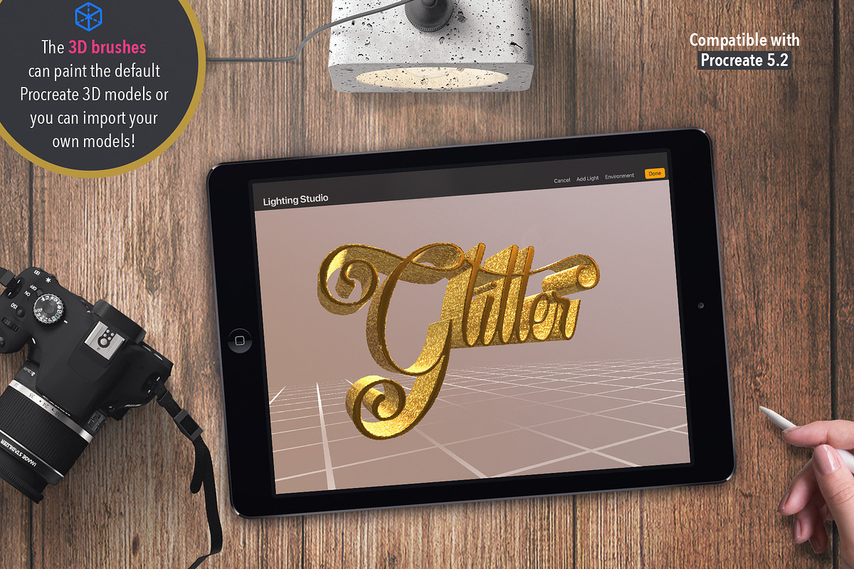Glitter and Foil Kit for Procreate, a Brush Add-On by iPad Calligraphy (Photo 3 of 13)
