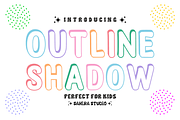Outline Shadow - Playful Kids Font, a Sans Serif Font by Sahira Studio (Thumbnail 1 of 4)