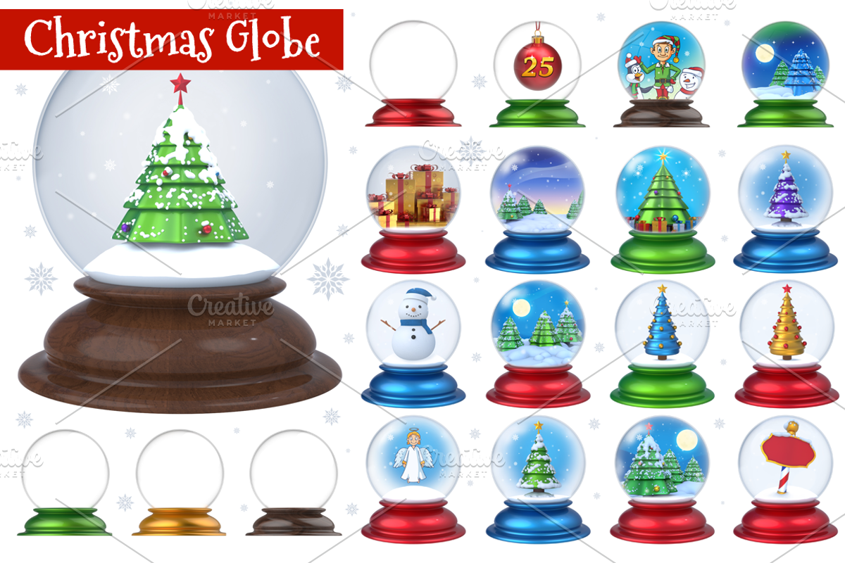 Christmas Snow Globe, a Decorative Illustration by pixaroma (Photo 1 of 2)