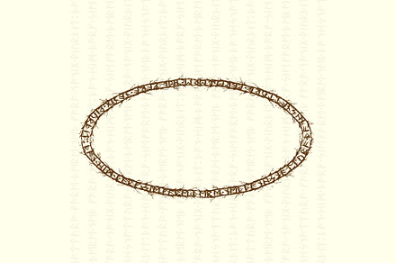 Tree branch runes ellipse frame
