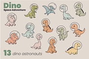 Dino Space Adventure – Vector Set, an Animal Illustration by moja doodle (Thumbnail 2 of 11)