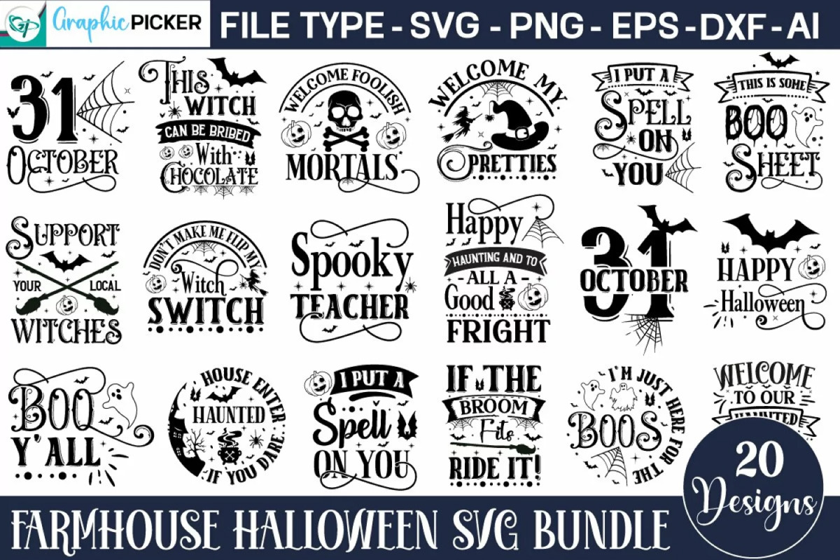 Farmhouse Halloween Mega Bundle, an Object Graphic by GraphicPicker (Photo 5 of 6)