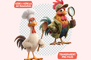 Rooster PNG Clipart Bundle, a Graphic by M9 Design (Thumbnail 8 of 9)