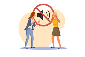 Deafness and hearing loss. Girl, an Object Illustration by YummyBuum