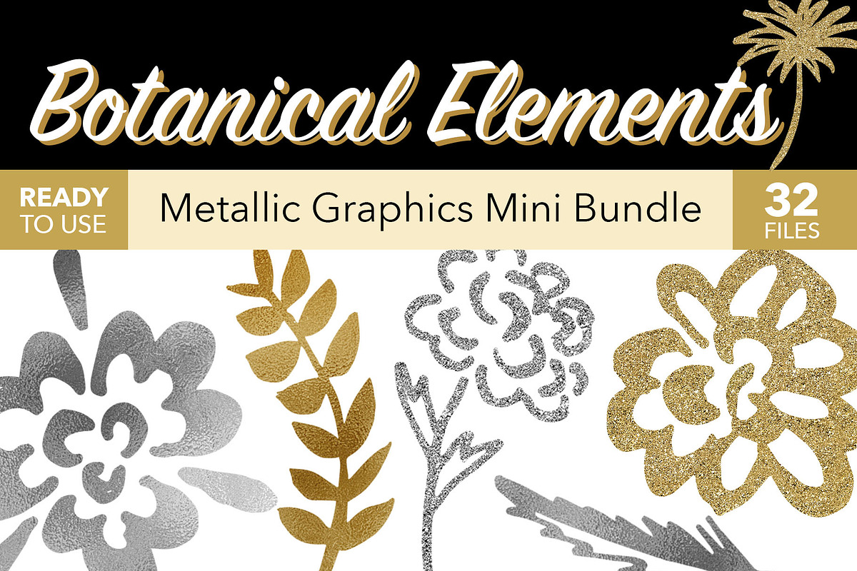 Botanical Metallic Plants & Flowers, an Object Graphic by kristiangallagher (Photo 1 of 5)