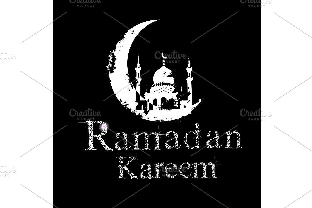 Ramadan symbol: moon and mosque, an Illustration by Nenahliadava Design