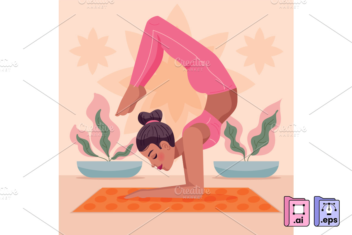 Yoga Scorpion Pose Vector, a Person Illustration by MISS CHATZ (Photo 1 of 3)