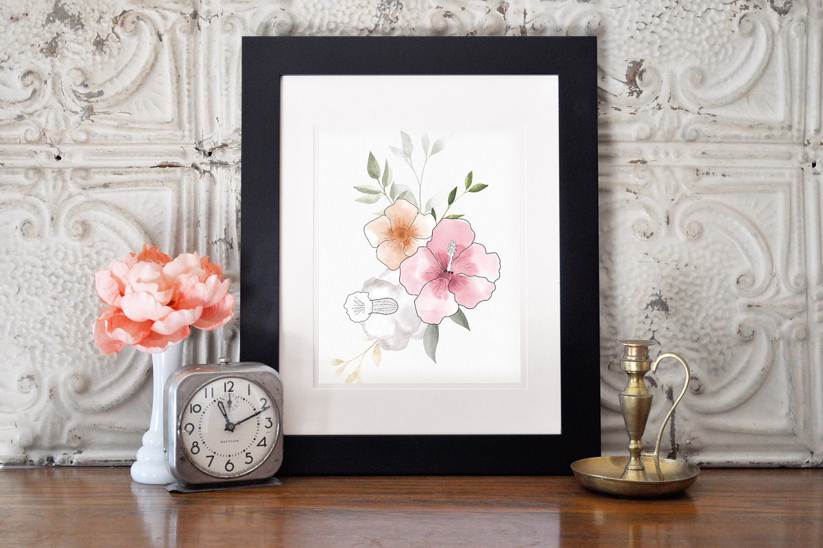 Watercolor Rustic Flowers, an Illustration by Chus Moreno Studio (Photo 6 of 6)