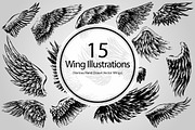 15 Wing Illustrations (Vector), an Animal Illustration by BIOWORKZ (Thumbnail 1 of 5)