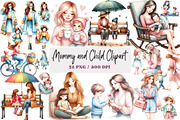 .Mommy and Child Clipart, an Illustration by DreamArtGraphic (Thumbnail 1 of 4)