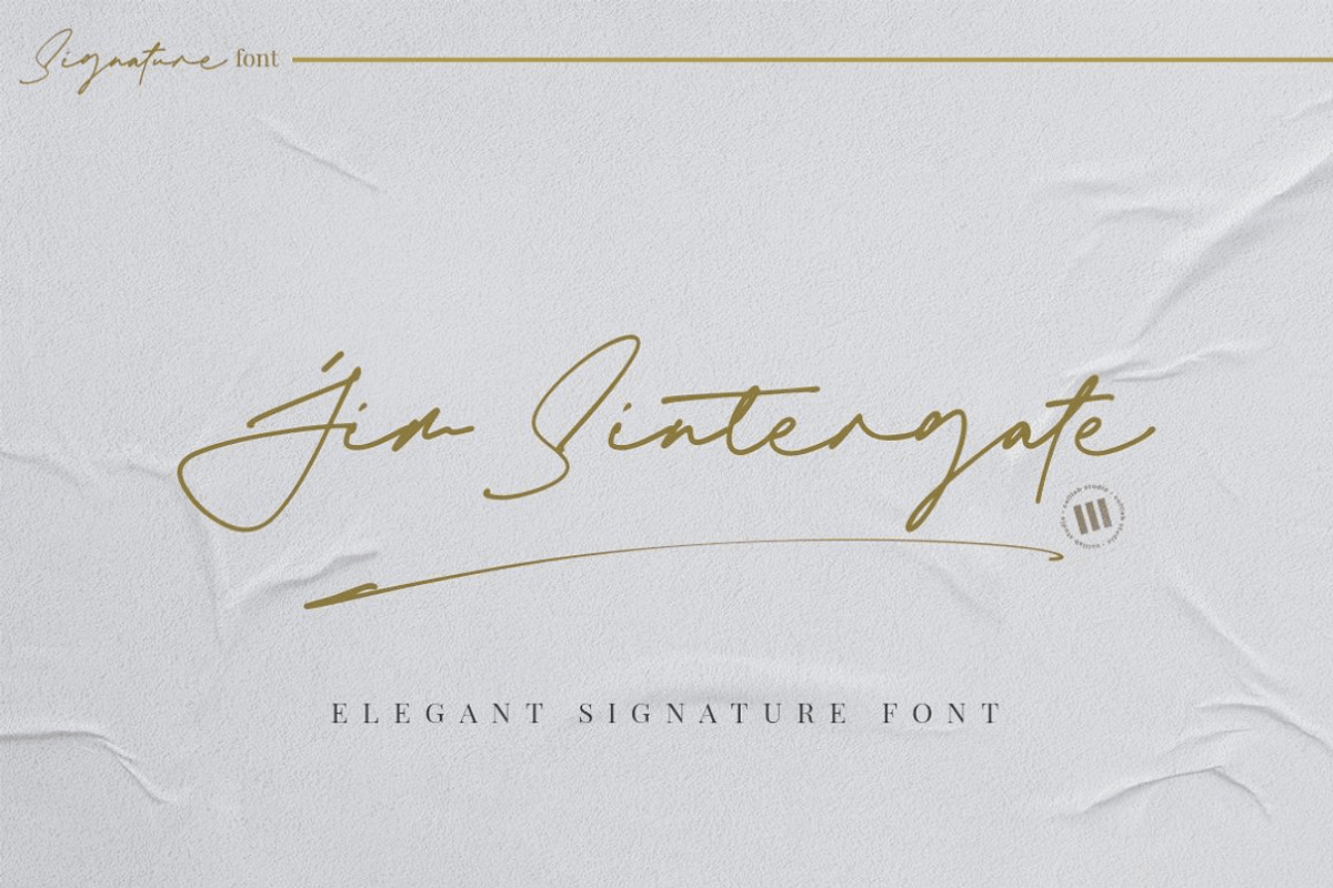 Jim Sintergate - Elegant Signature, a Script Font by Walkeren (Photo 1 of 16)