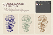 35 Mushrooms & Fungi–Engraved Vector, an Object Graphic by Gonez Studio (Thumbnail 8 of 13)