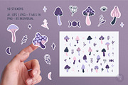 Mystical Mushrooms Clipart Set, an Object Graphic by Alena Koval (Thumbnail 6 of 16)