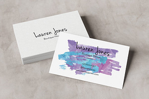 Watercolor Business Card  Template