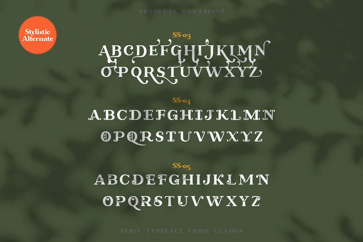 Absolute Borsalino - Serif Font, a Serif Font by Luxima (Photo 10 of 15)