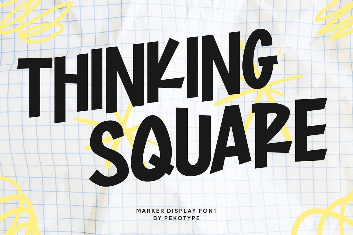 Thinking Square - Marker Font, a Sans Serif Font by Pekotype (Photo 1 of 14)