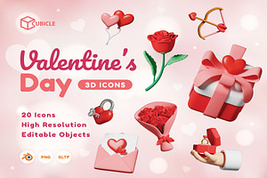 Valentine 3D, an Object Illustration by Lumina_ui_ux202
