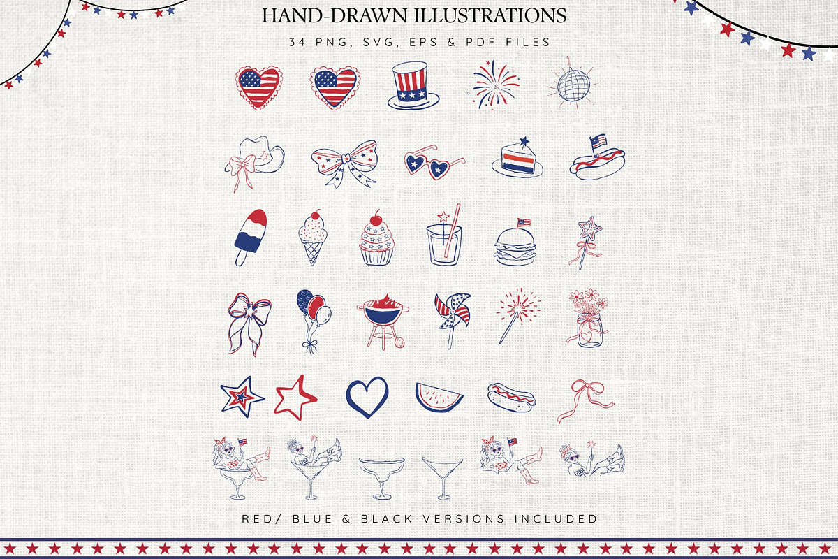 Fourth of July Clipart Bundle, a Seasonal Illustration by Fins and Fiction (Photo 2 of 9)
