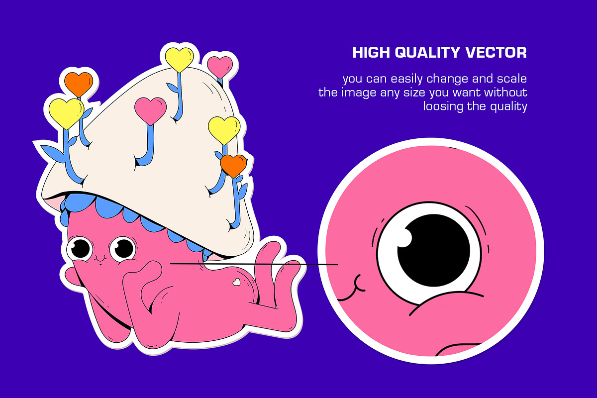 Shroomy Zodiac - vector stickers, an Illustration by marmarina (Photo 4 of 11)