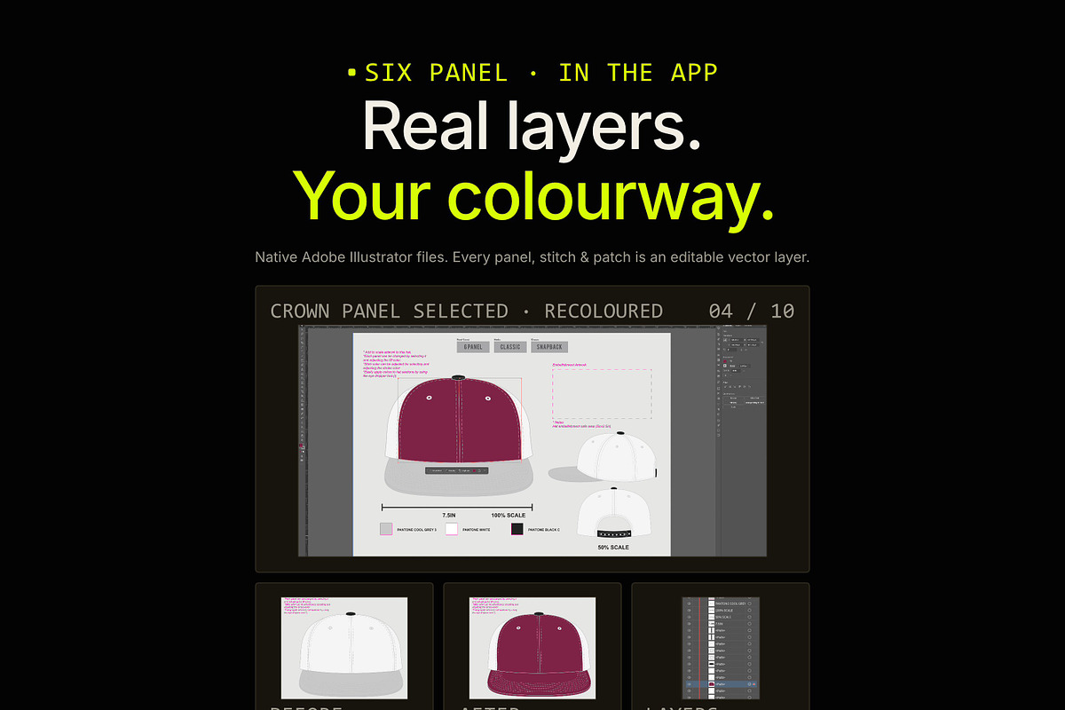 Hat Template - 6 Panel Hat, a Hat Mockup by Template Haven (Photo 4 of 15)