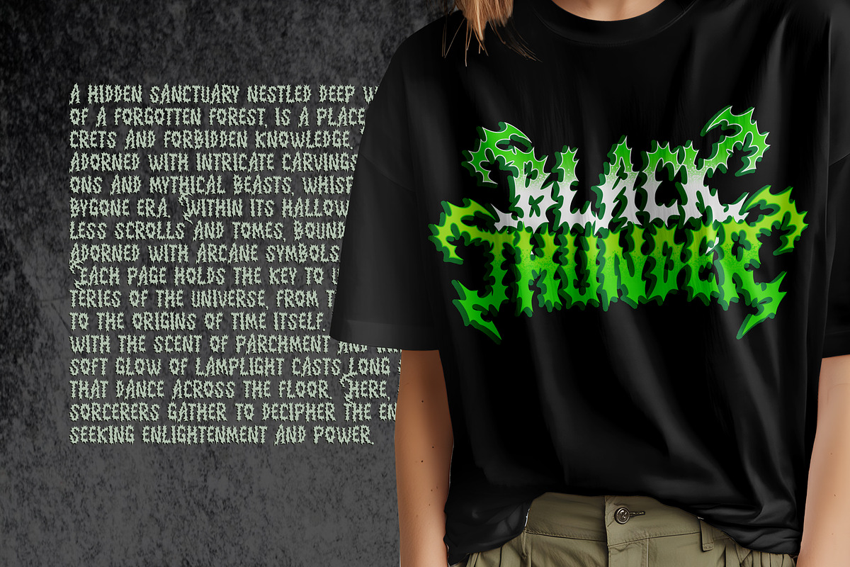 Cimmerian Blackmetal Liggature Font, a Blackletter Font by dansdesign (Photo 6 of 12)