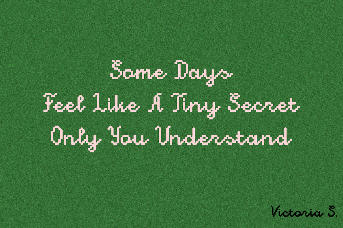 Tiny Secret Naive Pixel Art Script, a Script Font by Struvictory.art (Photo 8 of 8)