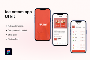 Ice cream app UI Kit with prototype, an UI Kit Template by samuel.castillo