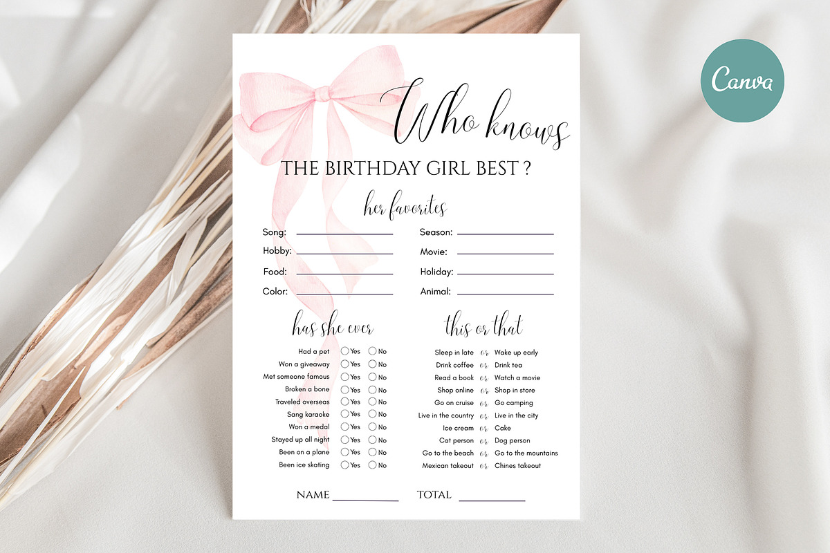 Birthday Party Game Template, an Invitation Template by Elena Medvedeva (Photo 1 of 5)