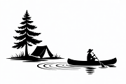 camping and canoe lake vector, an Illustration by Amazin_art (Thumbnail 15 of 17)