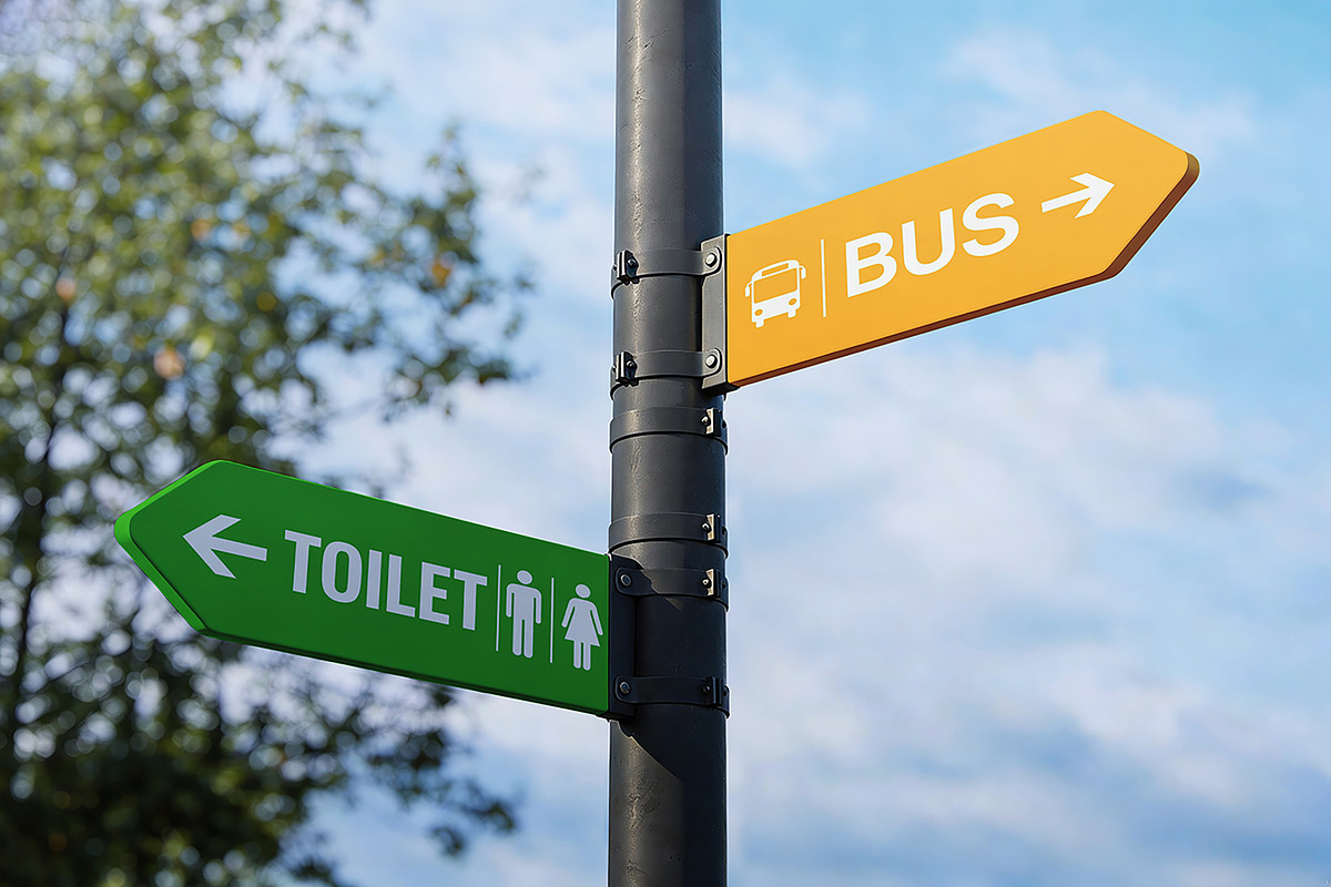 Directional Signpost Mockup, an Advertising Mockup by Pitchlook.Studio (Photo 2 of 4)