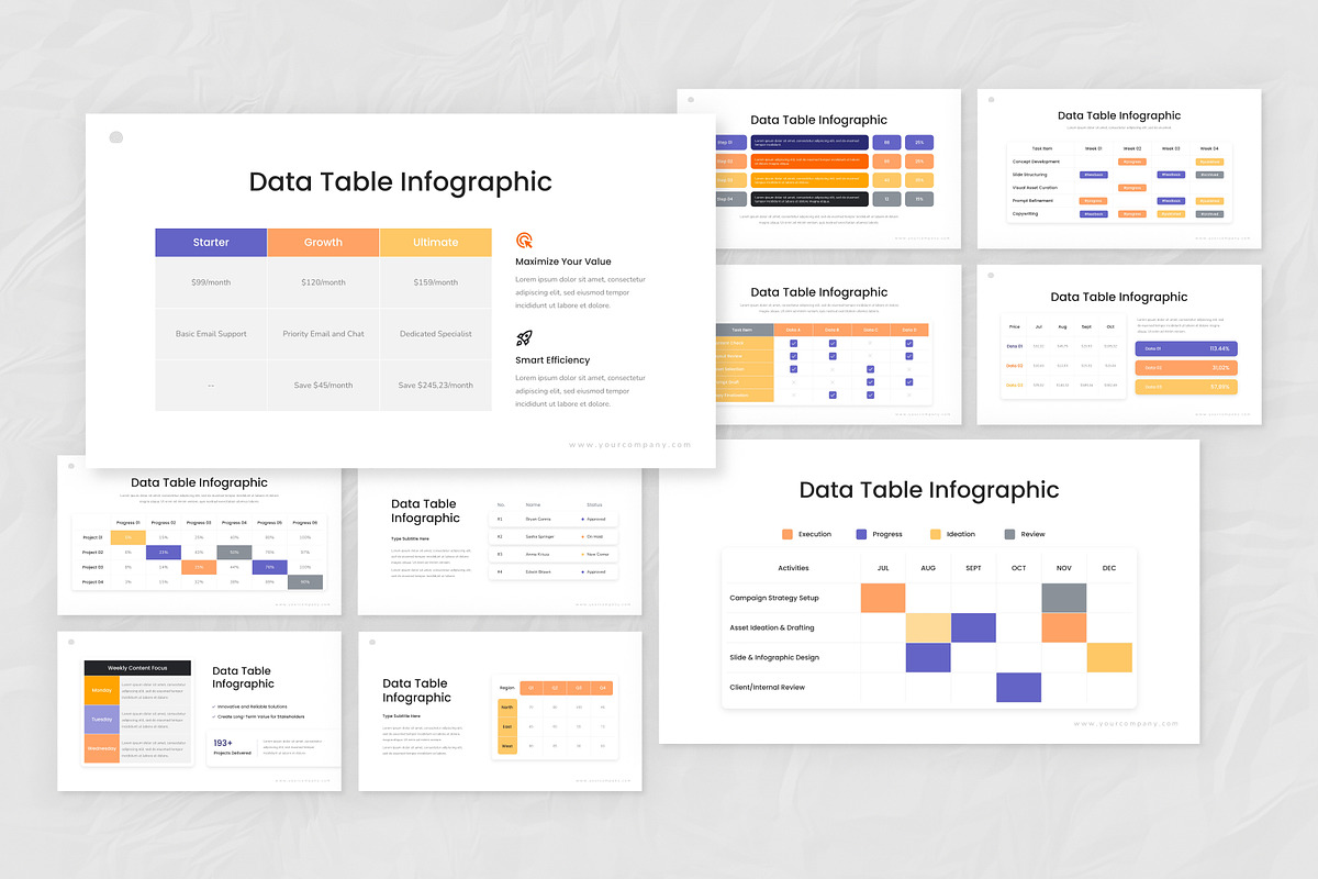 Data Table Infographic PowerPoint, a Presentation Template by Antstheme (Photo 3 of 3)