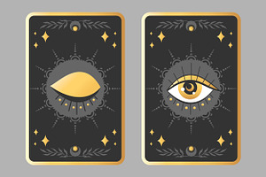 Golden Eye Tarot Cards, a Decorative Illustration by PsychocheArt