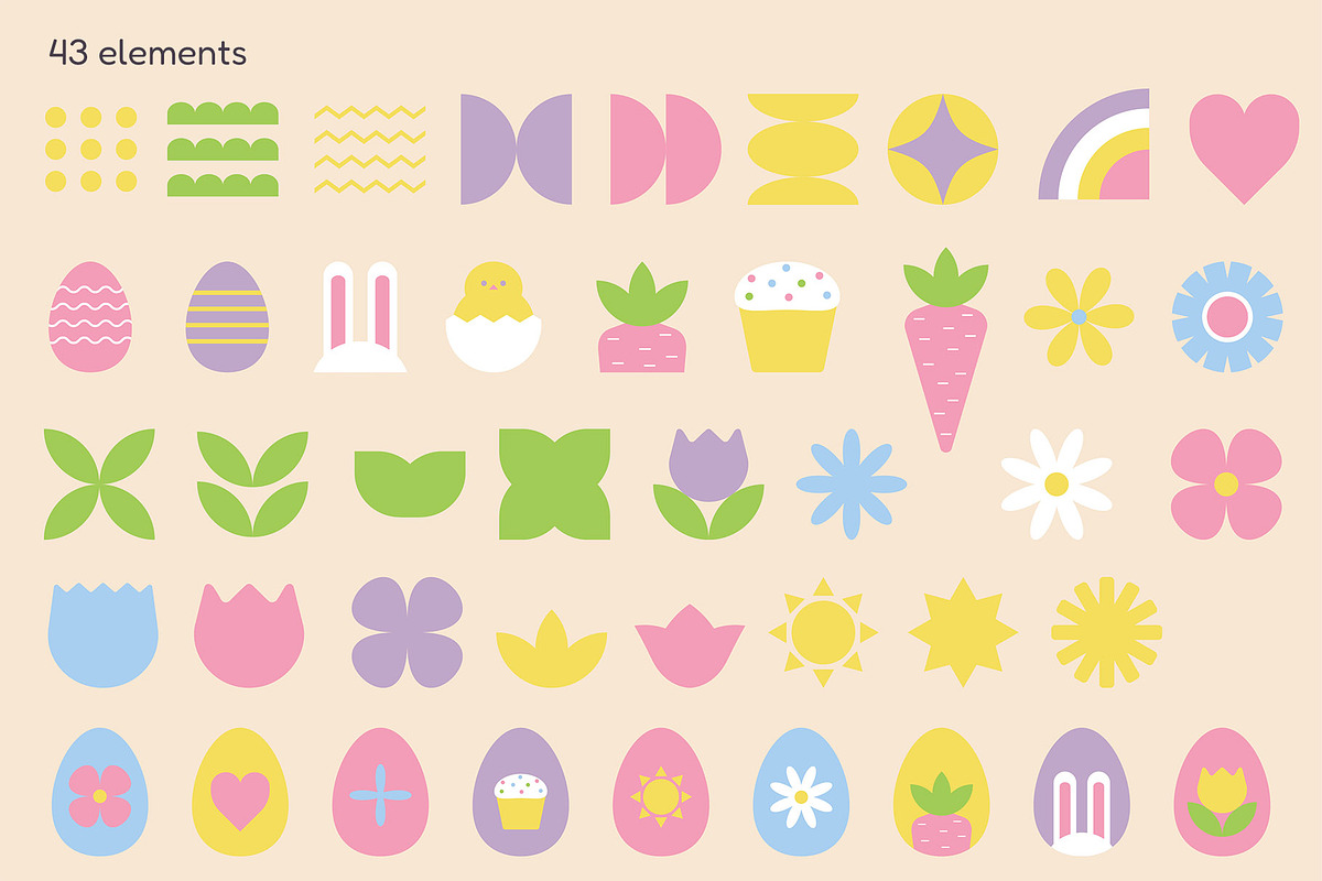 Geometric Easter Collection, a Decorative Illustration by yarynabo (Photo 2 of 7)