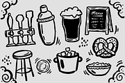 Whiskey, Craft Beer & Spirits Doodle, a Food Illustration by Huza Studio (Thumbnail 5 of 10)