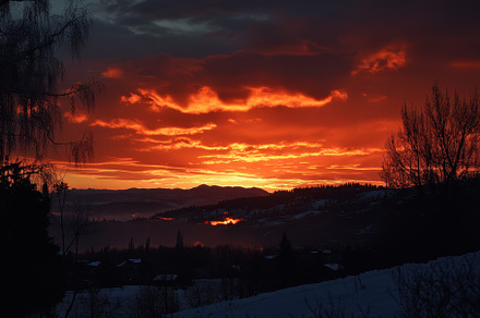 Breathtaking sunset over mountain la, a Photo by Iftikhar Alam