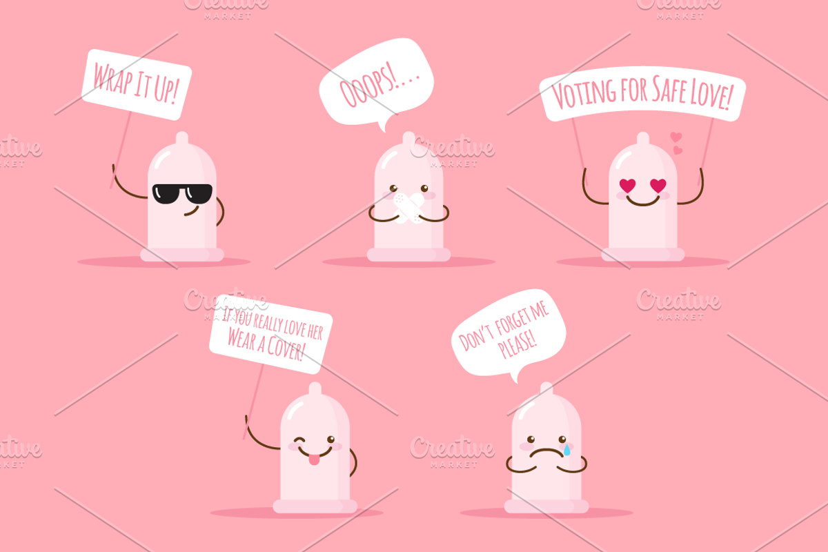 Cute and Funny Condom Emoticons, an Emoji Icon by Trapezoid (Photo 2 of 5)