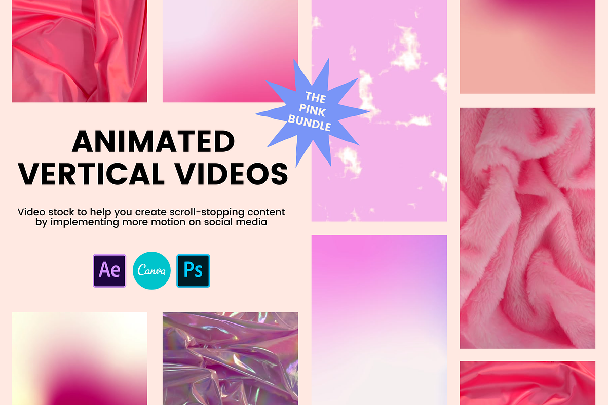 Pink Animated Vertical Videos, a Social Media Template by Content Factory (Photo 1 of 5)