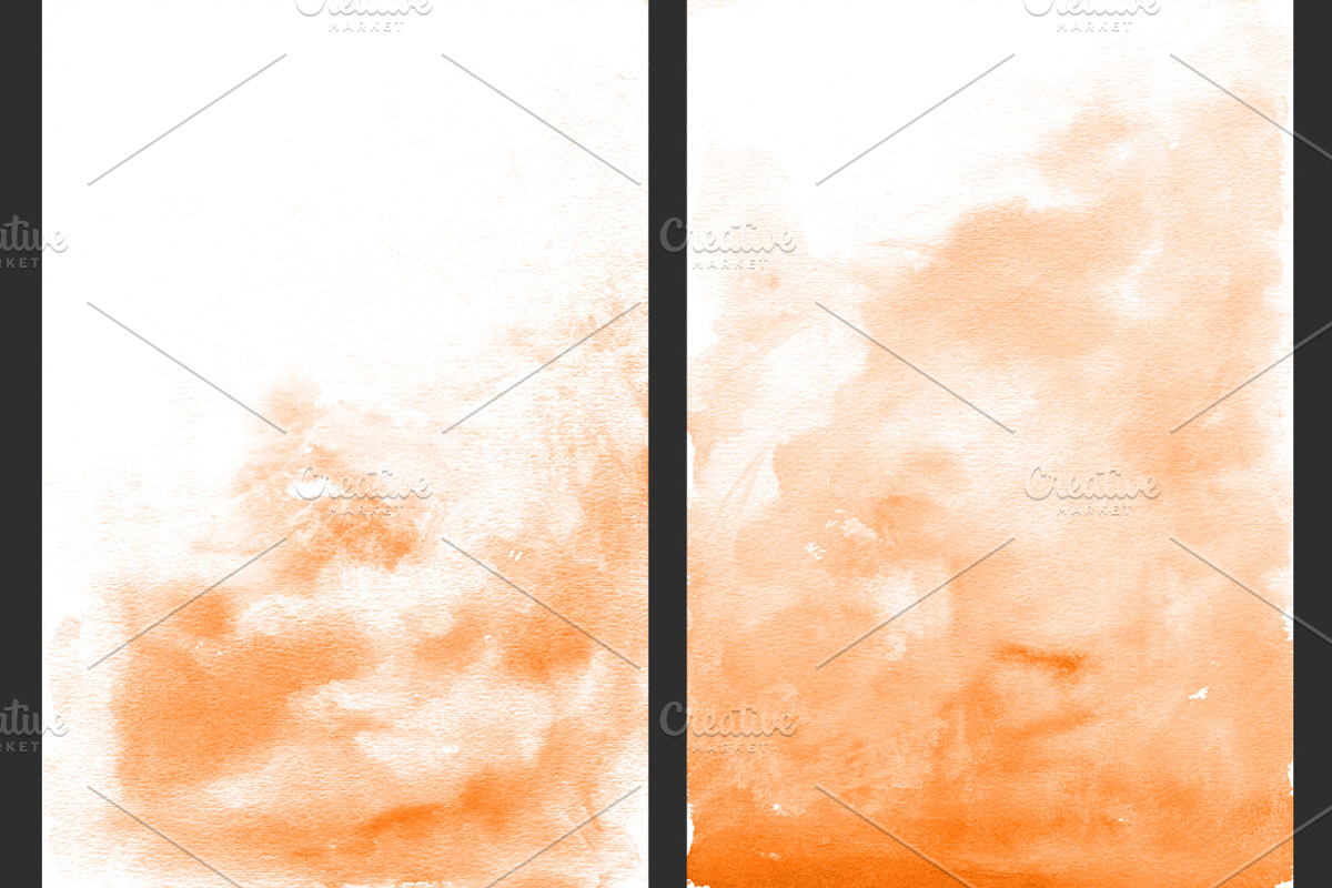 Orange Ombre Watercolor Backgrounds, a Texture Graphic by M. by mprintly (Photo 2 of 6)