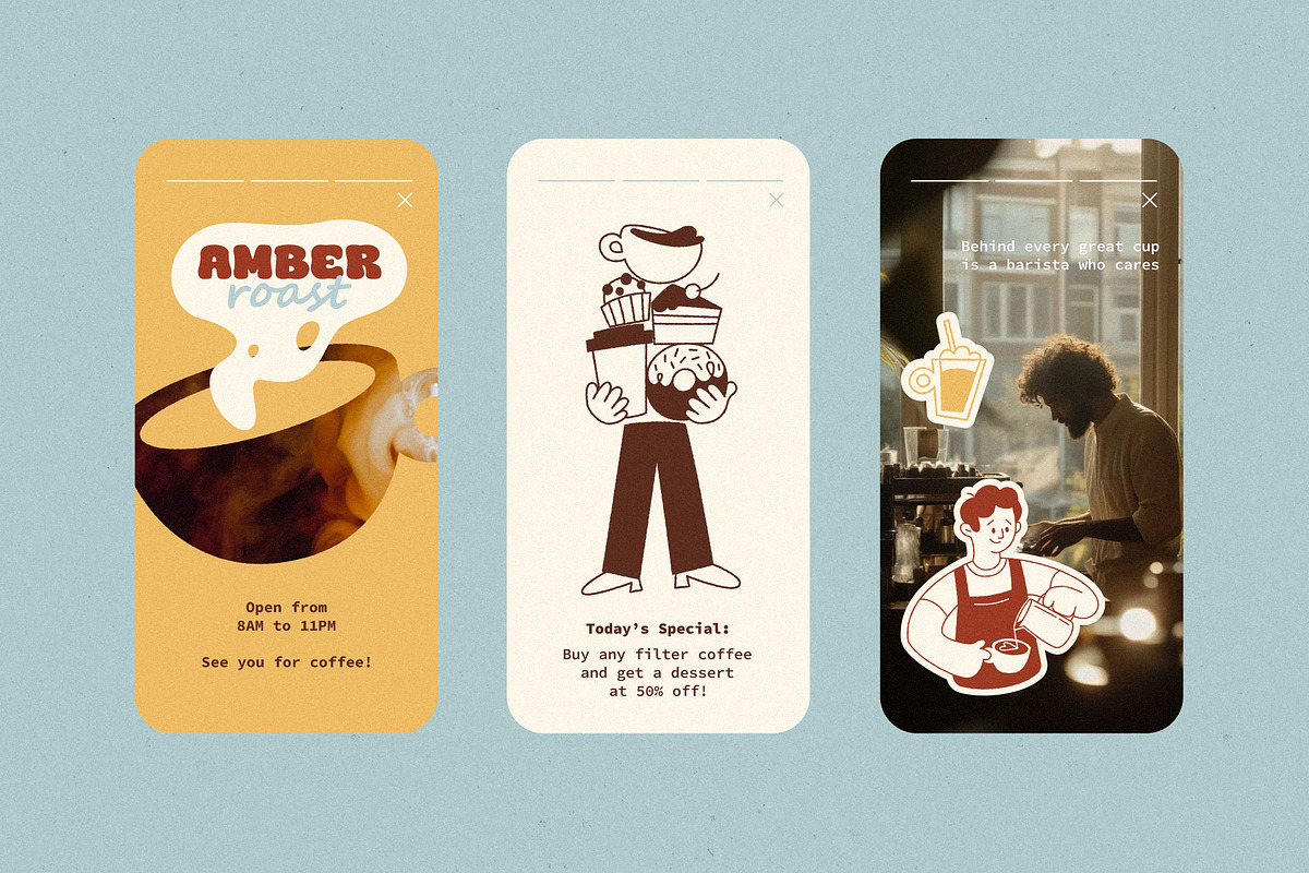 40 Hand-Drawn Café Characters, a Food Illustration by Red Monkey (Photo 8 of 12)
