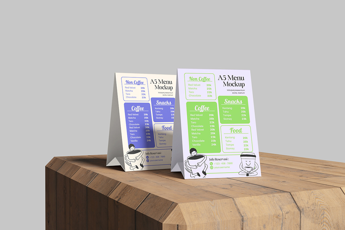 Standing Menu Mockup, an Advertising Mockup by ianmikraz (Photo 5 of 5)