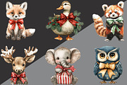 Cute Animal Christmas With Bow, an Illustration by Black Bird Studio (Thumbnail 5 of 6)