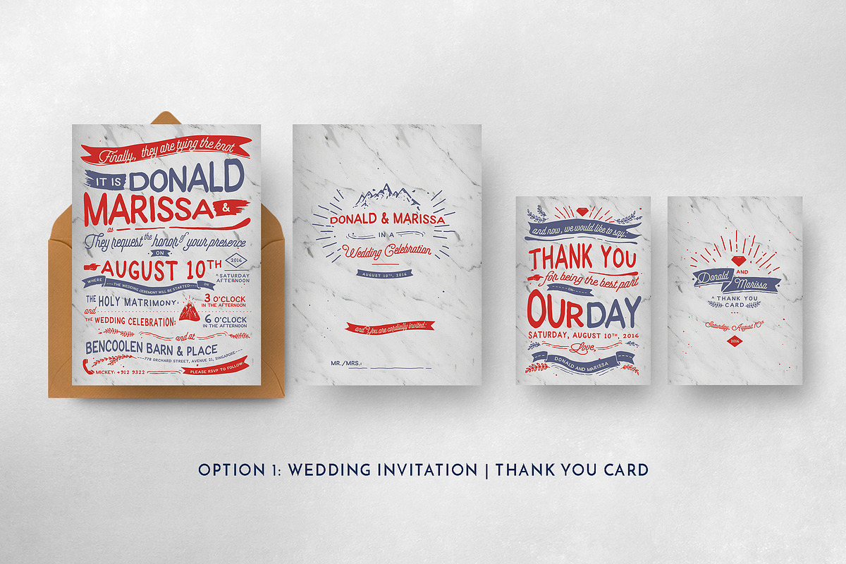 Vintage Hand Lettering Wedding Suite, an Invitation Template by BlueRobinDesignShop (Photo 7 of 9)