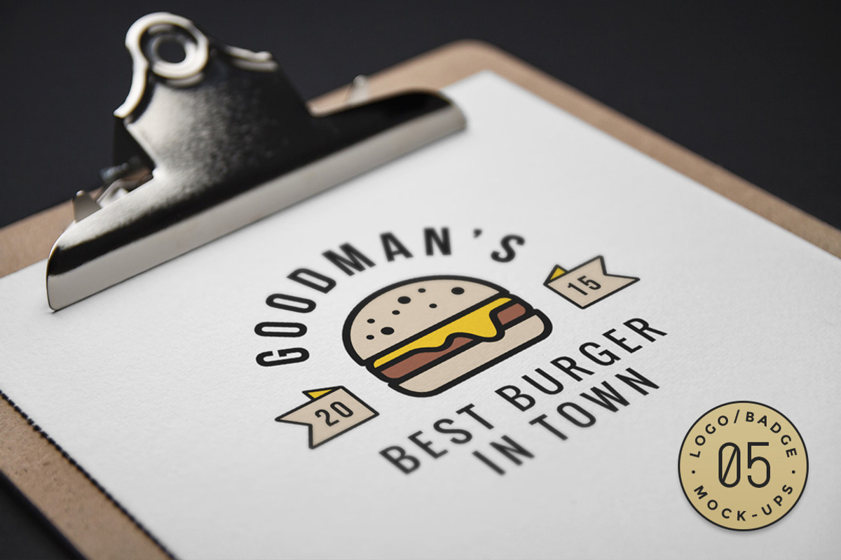 10 Logo/Badge Mock-Ups Vol.5, a Product Mockup by GraphicBurger (Photo 1 of 5)