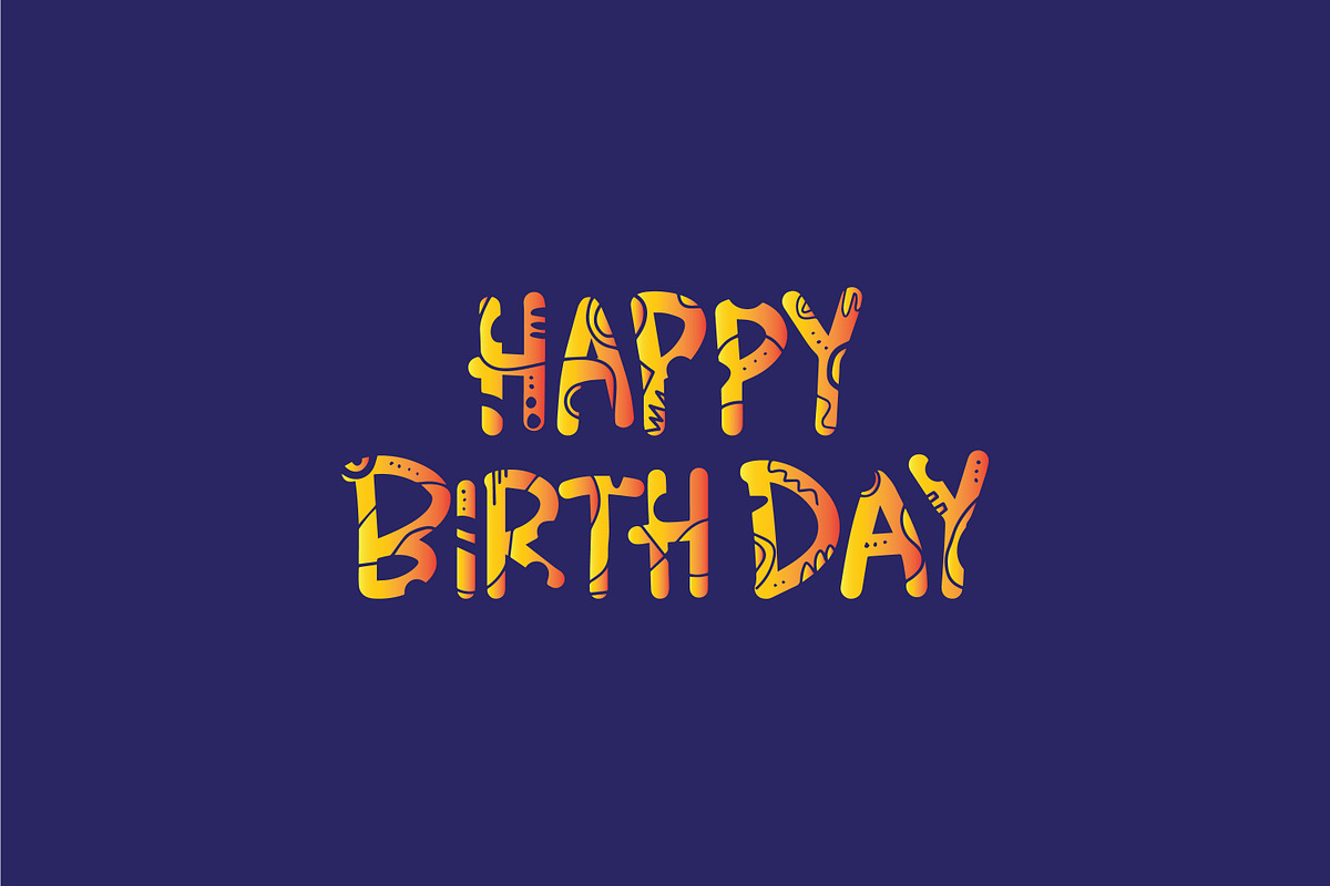 Happy Birthday Lettering card design, a Card Template by ashek (Photo 6 of 6)