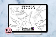 100 procreate swallow stamps, a Brush Add-On by Arts For Peace (Thumbnail 5 of 9)