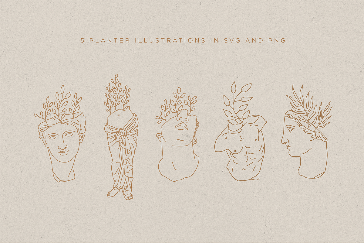 Aesthetic Greek Sculpture Line Art, an Illustration by Rough Edges Supply Co. (Photo 10 of 14)