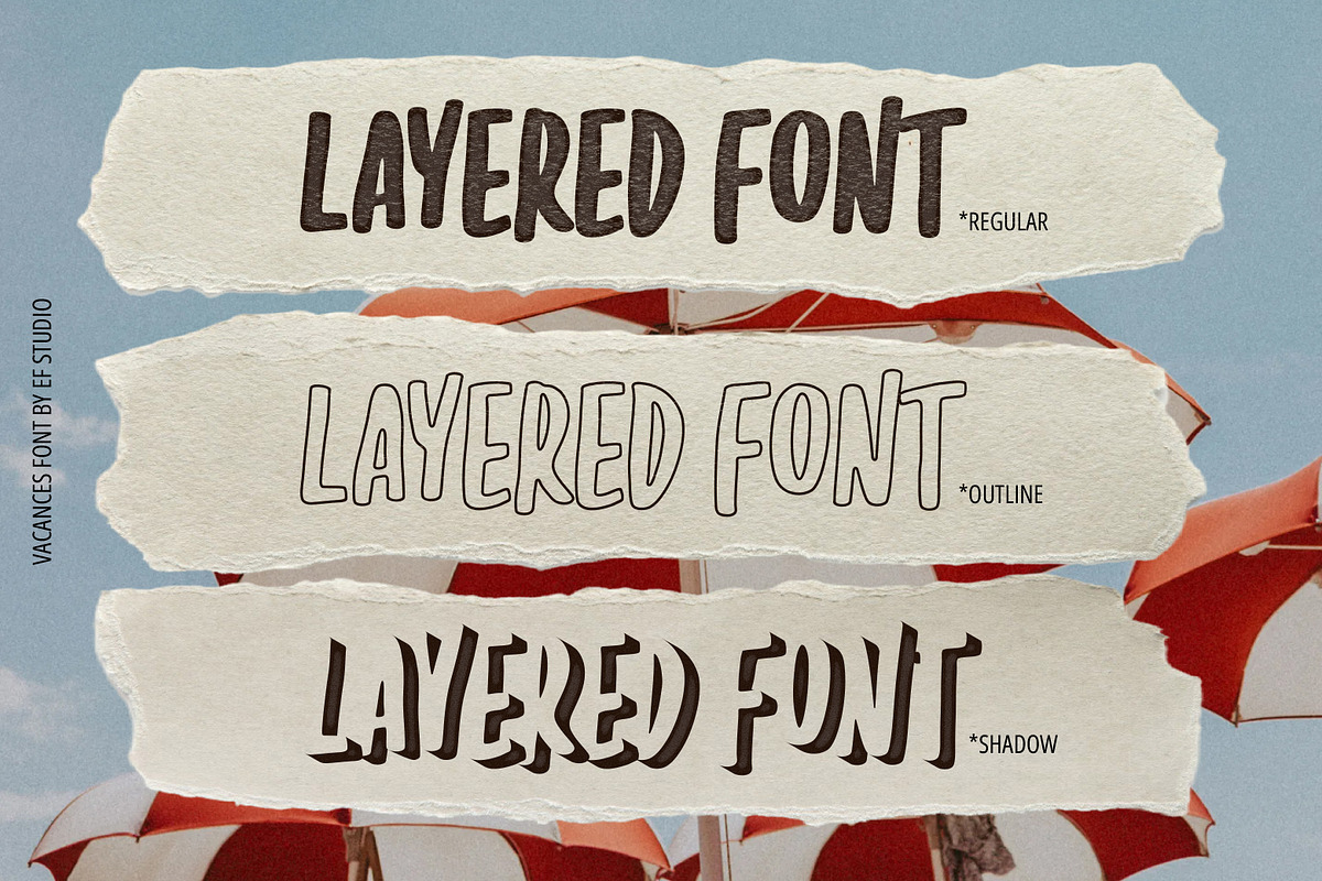 Vacances Layered Condensed Font, a Handwritten Font by Ef Studio (Photo 4 of 12)