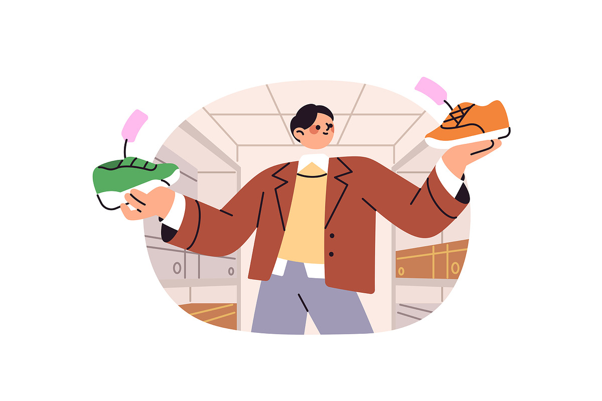 People shopping in store set, a Person Illustration by PaperTrident (Photo 11 of 15)